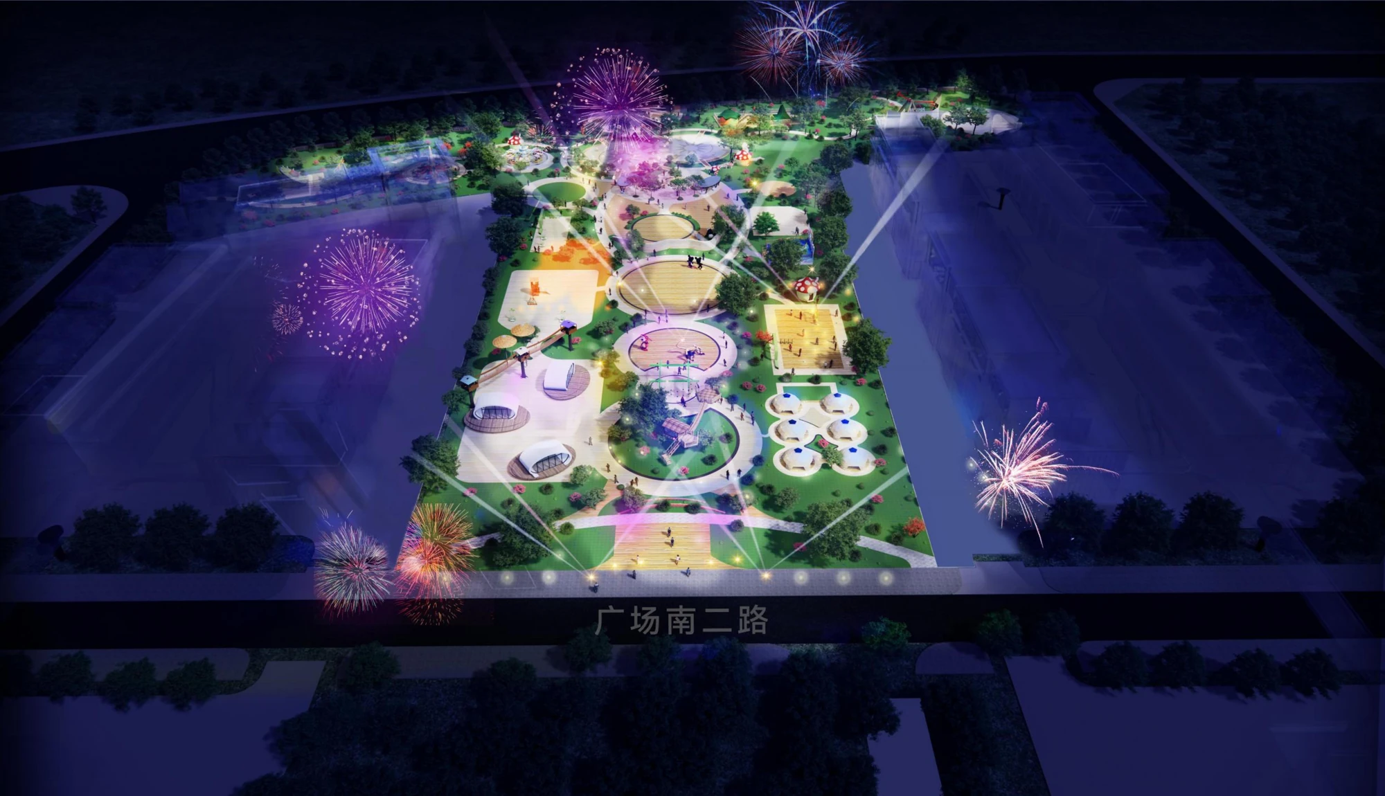 Dengzhou night design rendering, not an event recording